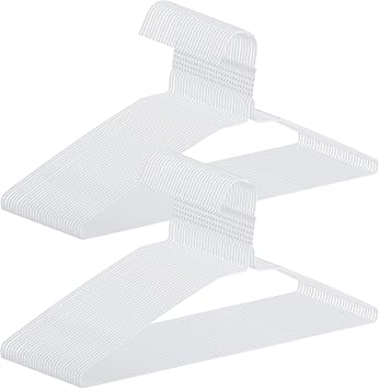 150 Pack Wire Hangers 15.9 Inch 13 Guage Wire Metal Dry Cleaner Hangers Bulk Thin Space Saving Suit Holder for Coats, Shirts, Suits, Pants, Skirts White