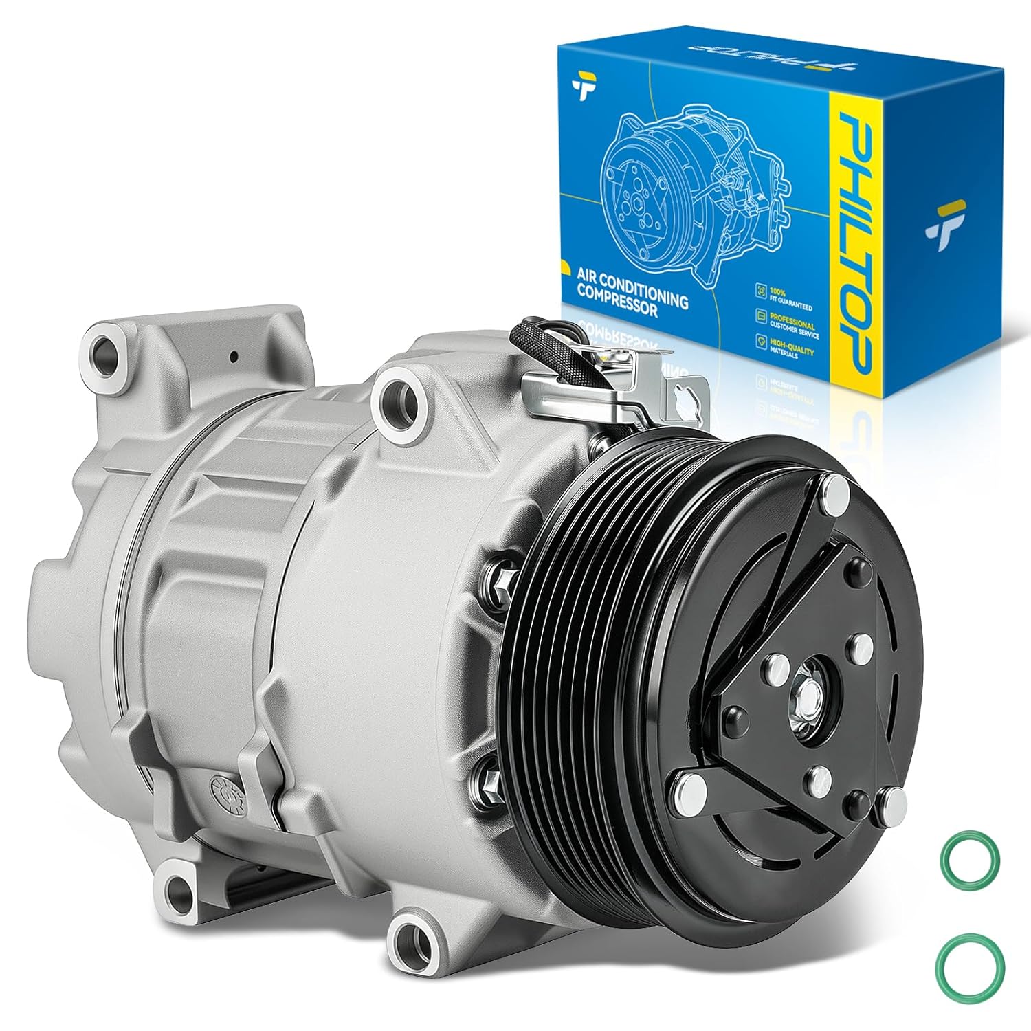 PHILTOP Air Conditioner AC Compressor with Clutch for Toyota Sienna 2013-2016,2011-2012 3.5L,Highlander 2011-2013 3.5L,Avalon 2013-2018 3.5Liter,Camry 2012-2017 3.5Liter,RX350 2010-2015,ES350 13-18
