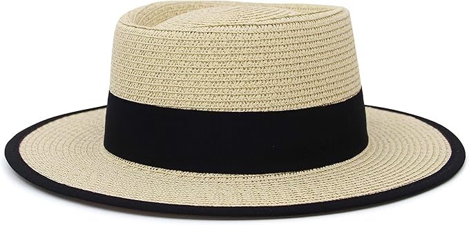 Amazon Co Jp Gift Tower つば広 パナマハット メンズ レディース 麦わら帽子 Uvハット 日除け 春夏 吸汗速乾 リボン付き カンカン帽 ストローハット ジャズ アウトドア ベージュ シューズ バッグ