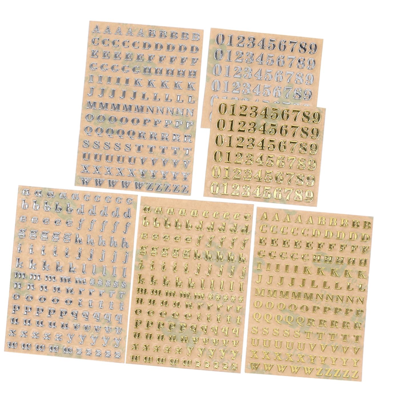 Uonlytech 5 Ensembles Stickers Adhésifs Lettres Chiffres Pour Décoration De Tasses Scrapbooking Projets Créatifs Style Mixte 6 Feuilles*5