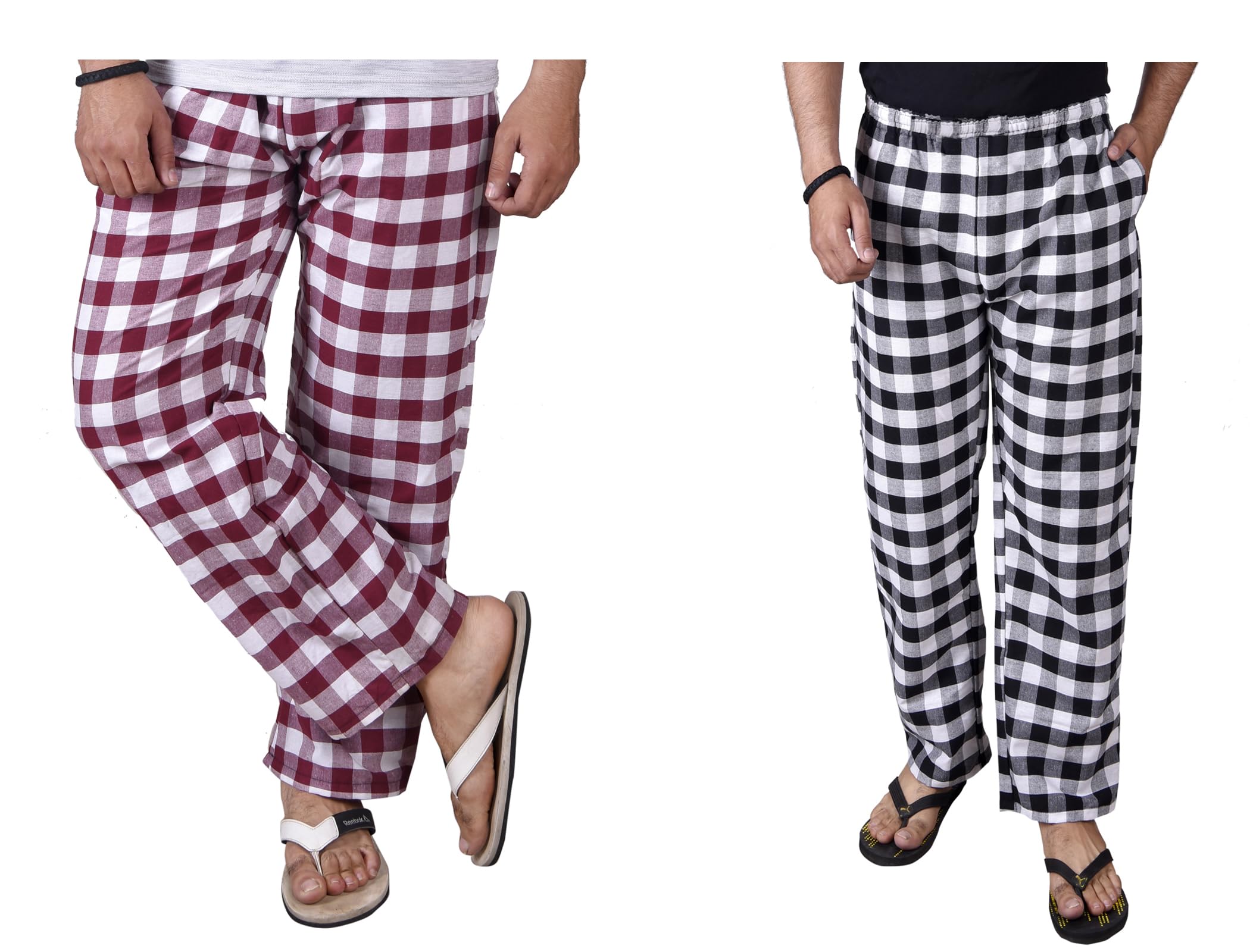 fusfus Men's Cotton Check Pyjama, Pack of 2 (FS419)-picture-14