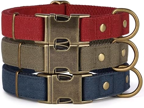 PET ARTIST Dog Collars for Medium Dogs, Soft Padded Premium Nylon Dog Collar with Quick Release Metal Buckle, Durable & Adjustable Pet Collars for Boy Gifts, Green, M Fit 13-20"