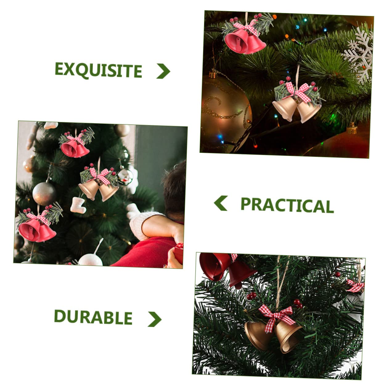 Zerodeko 4 Set Ciondolo Campana Di Natale Christmas Party Albero Natale Ornamenti A Campana Per L'albero Di Decorazioni Natalizie Con Appesa Campane Di 6 Pezzi * 4