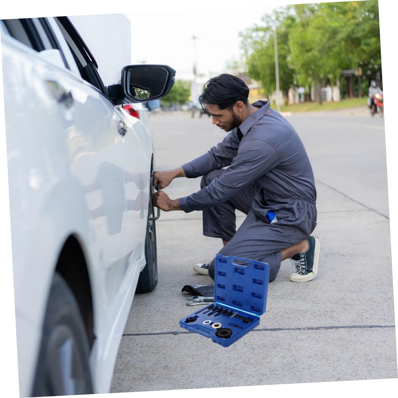 Estrattore e Installatore Puleggia Servosterzo per Auto Attrezzi Resistenti e Versatili per Rimozione Pompa e Cuscinetti Compatibile con Molteplici Modelli Auto