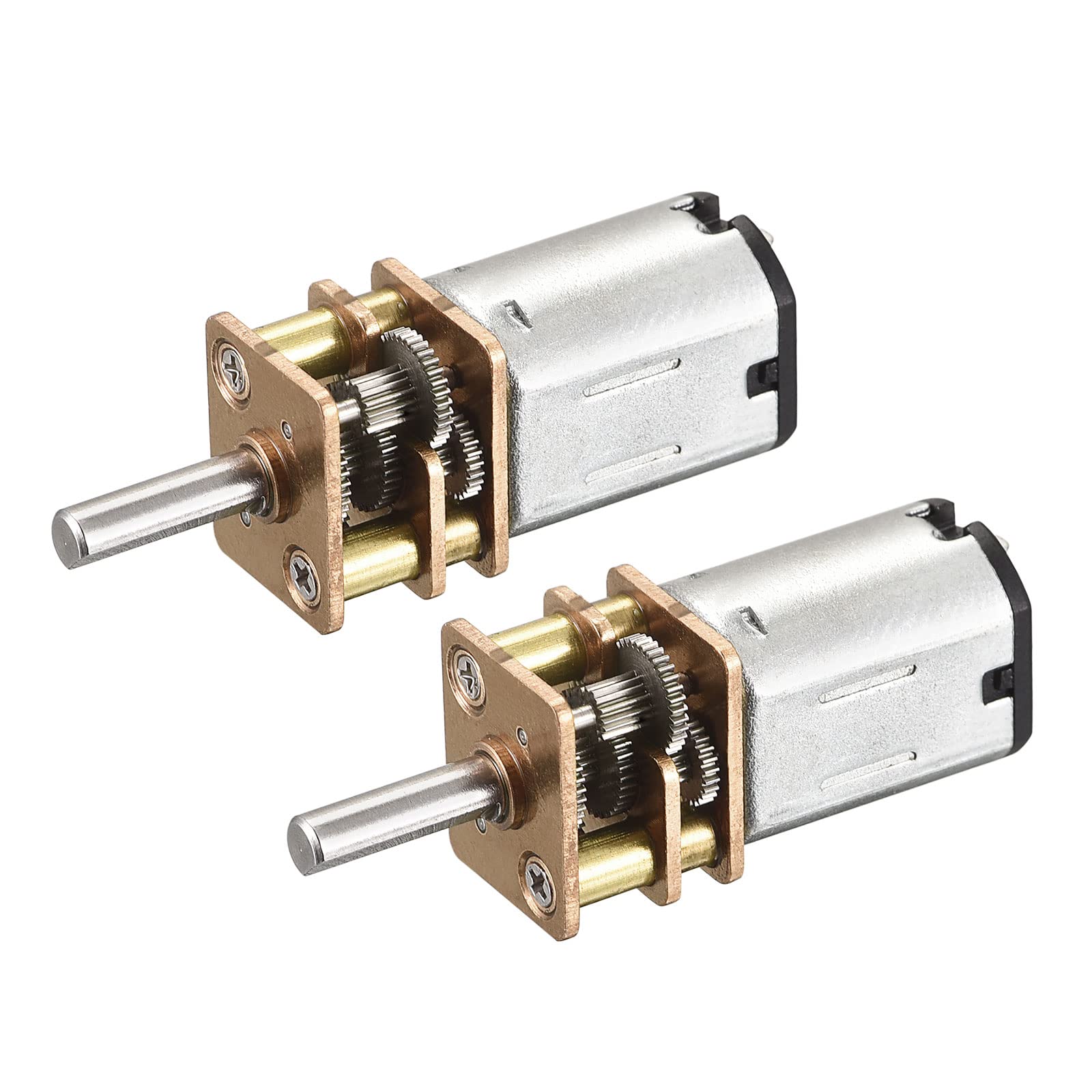 sourcing map Micro Speed Reduction Gear Motor DC 3V 100RPM with Full Metal Gearbox for Electric Door 2PCS
