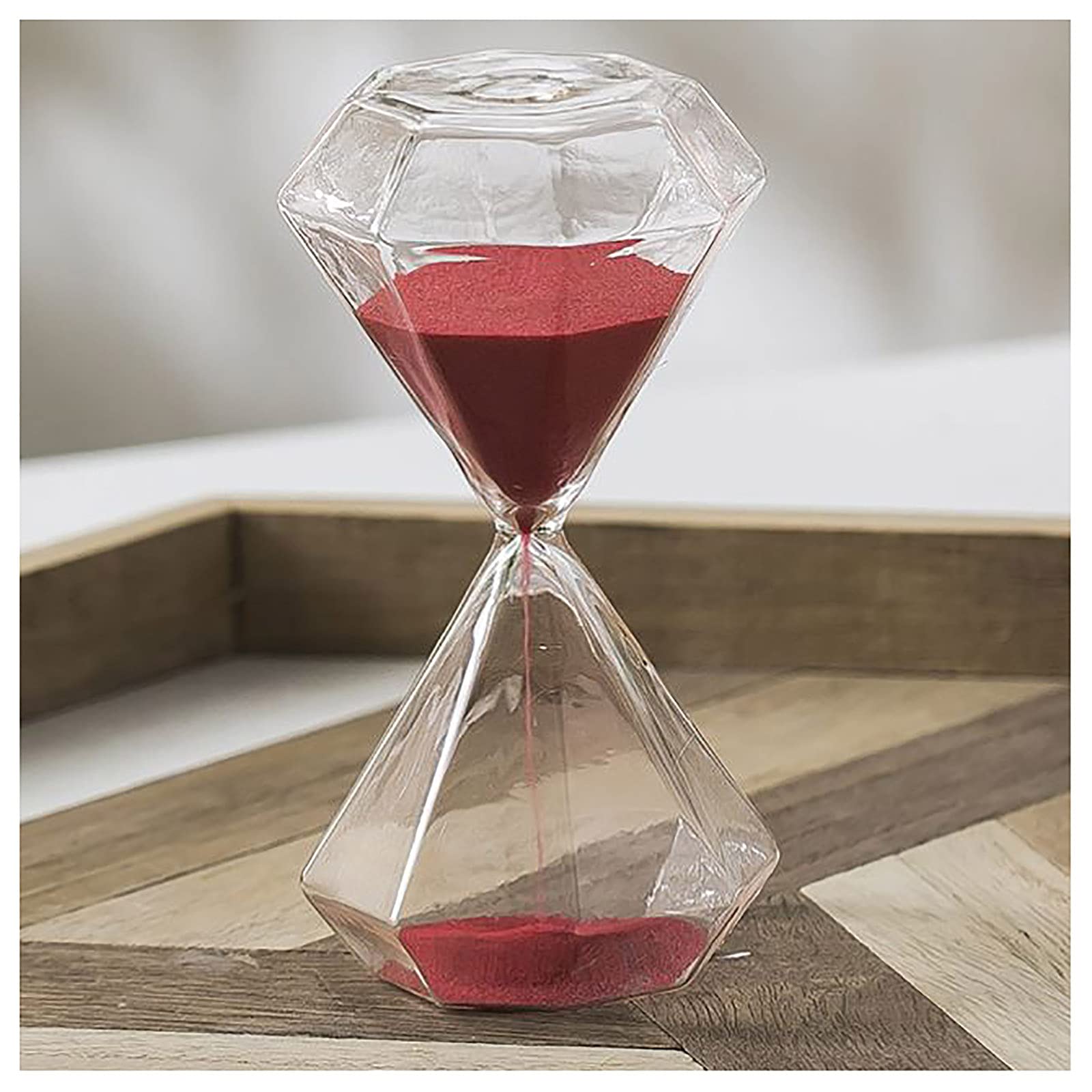 Hourglass Timer Sand Clock, Hourglass Sand Timer Multicolor 30-minute 10x18cm(Red)
