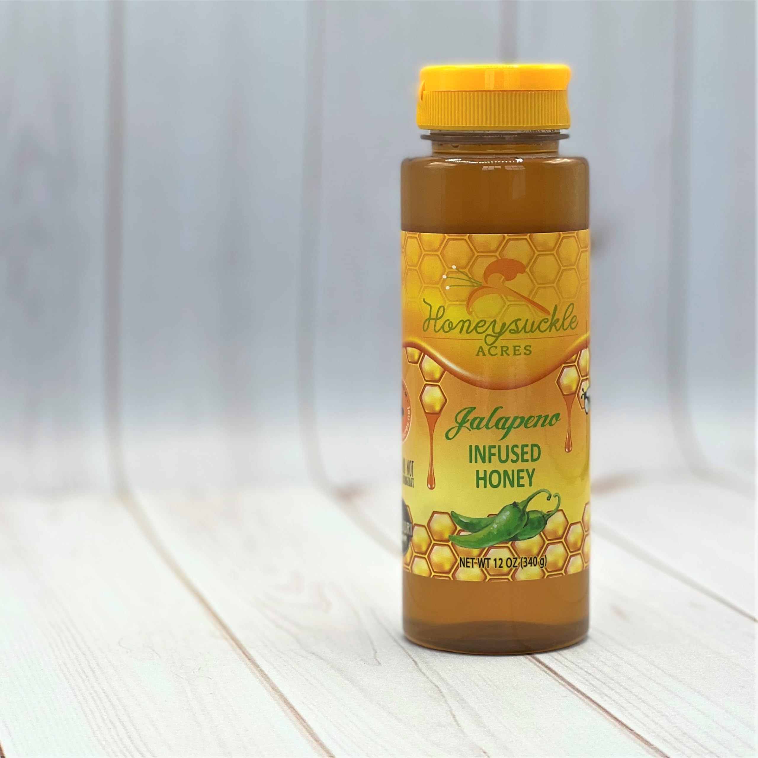 Jalapeno Honey - Organically Flavored - Squeeze Bottle (Net Wt 12 Oz) - NEW Size