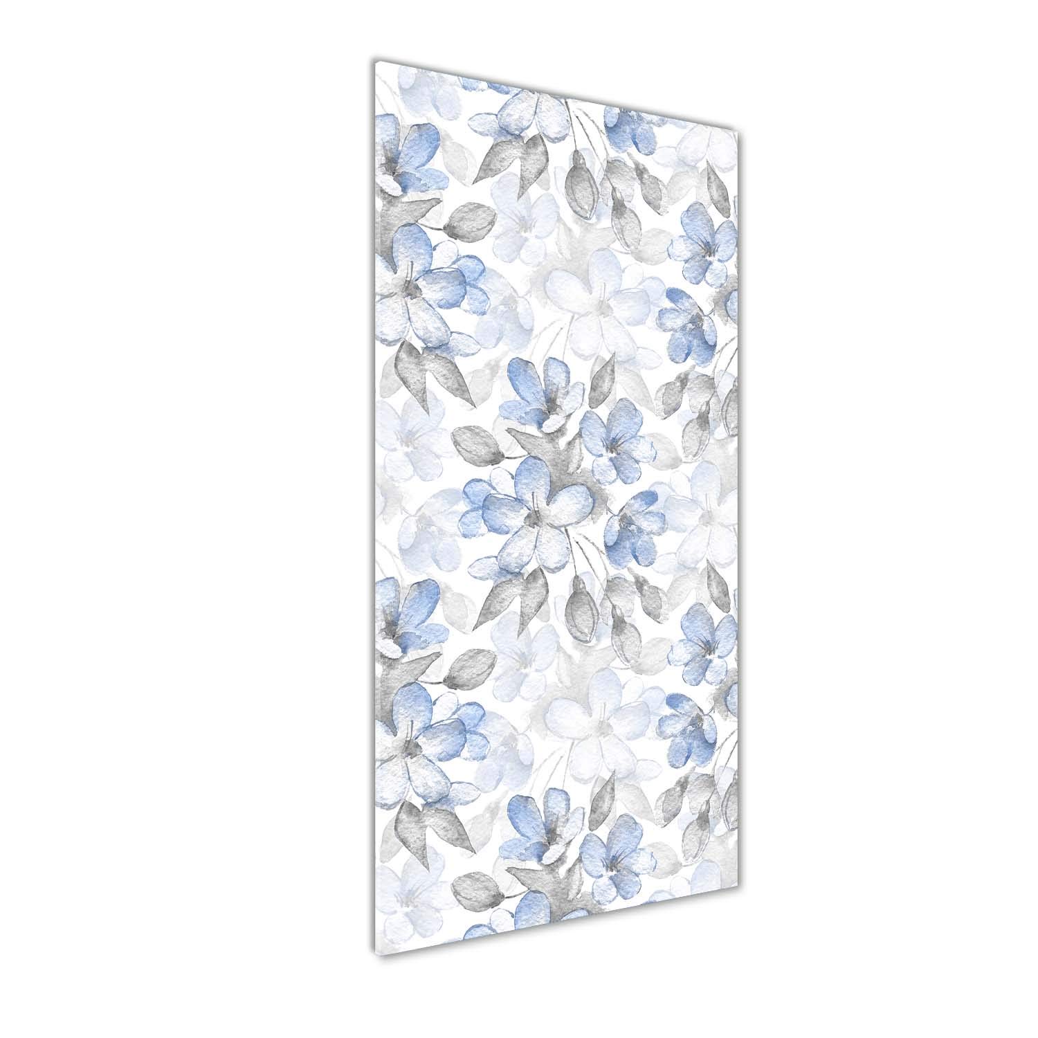 Image sur Verre Acrylique 50x125 Tableau Mural Floral Bleu Tulup