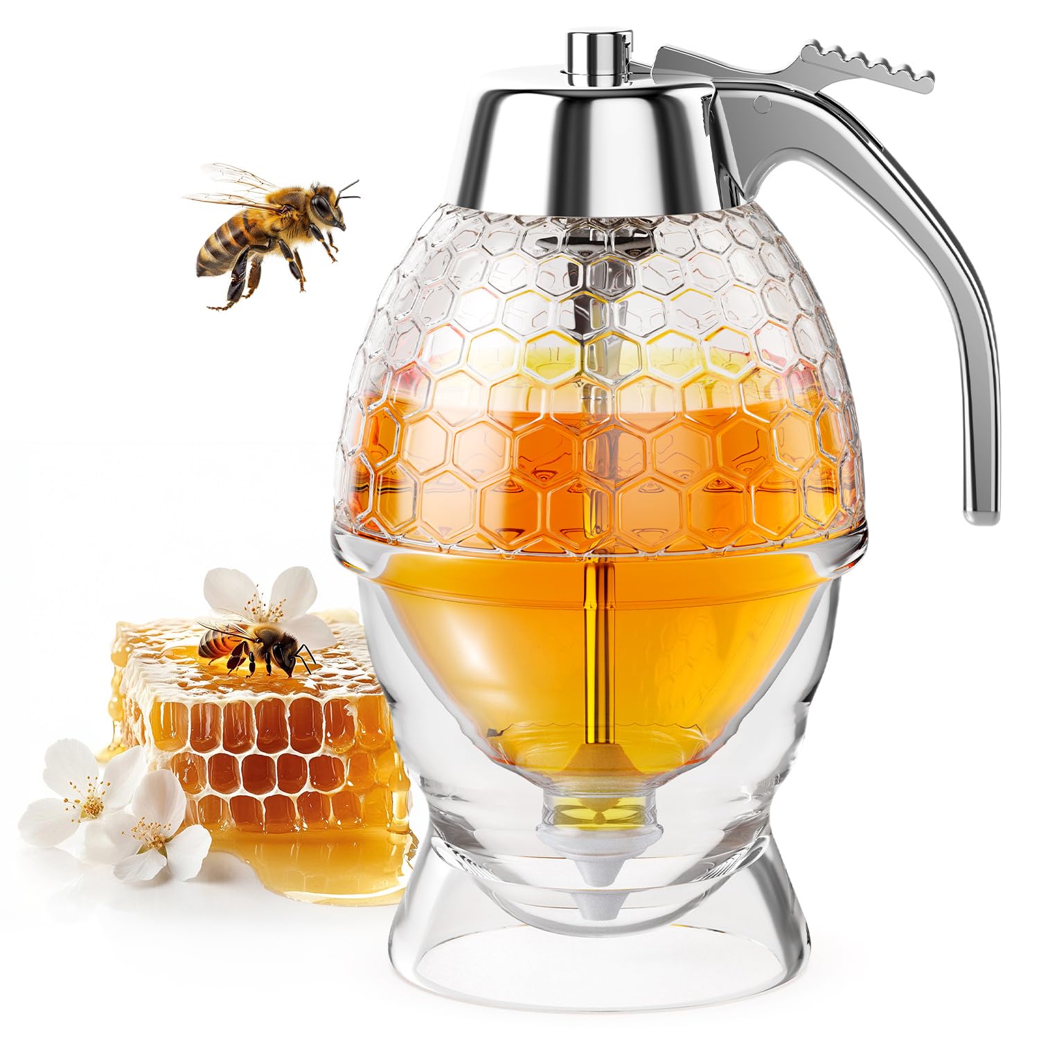 View 1 of **Partial Set**MOYAC Honey Dispenser, Glass, 8 oz