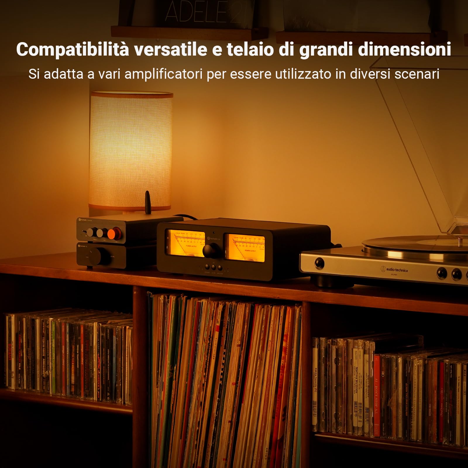 Fosi Audio LC30 Dual VU Meter Audio Visualizer, Commutatore 2 Ingressi 2 Uscite Vintage per Amplificatori Stereo ad Alta Potenza, Componente per Home Theater, Completo di Telecomando