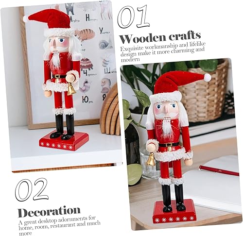 Miniatura 2 de BESTOYARD 2 piezas de manualidades de campana, nueces para pulgadas, adorno de madera para el hogar, escultura de muñeca, suministros de escultura,