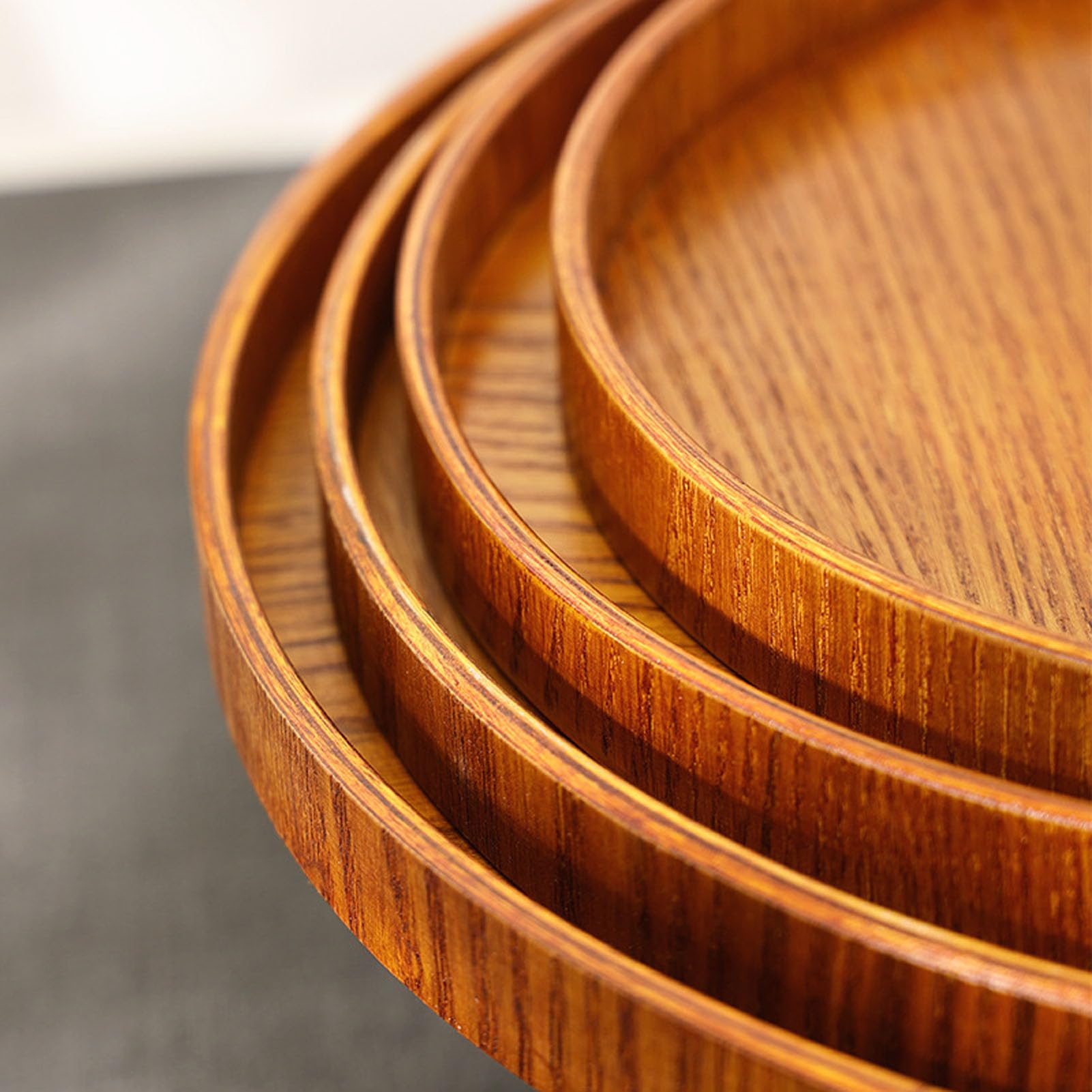 Bandeja de Madera, Plato para Servir de Madera, Plato de Frutas con Bordes elevados para un Mejor Agarre, Bandeja de Madera de diseño Retro para el hogar, restaurantes y cafeterías.