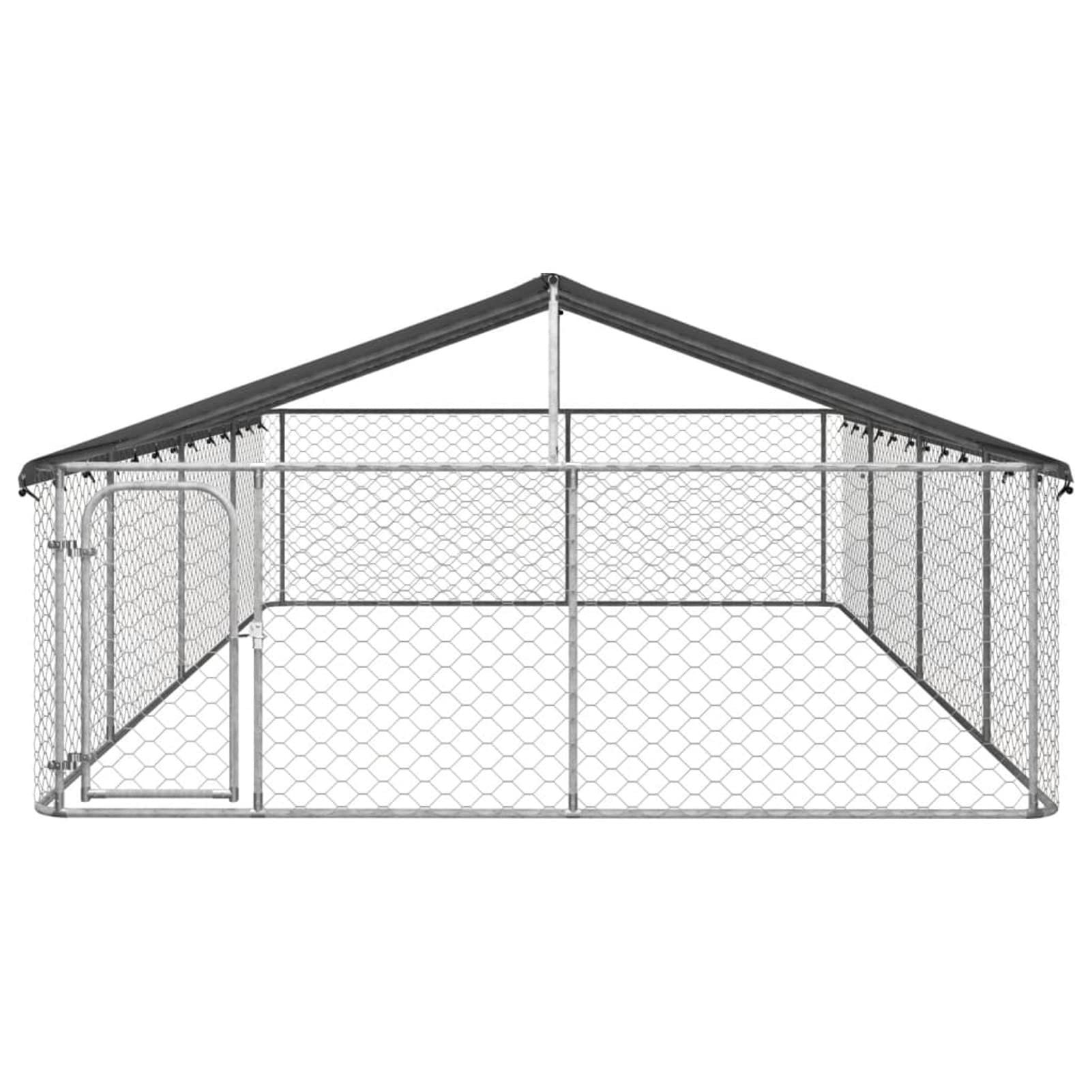 Tidyard Gabbia per Cani da Esterno con Tetto 600x300x150 cm, Gabbia Grande in Acciaio, Recinto per Cani Esterno