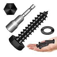 Vista 18 de Mywish (8 juegos) pernos de retraso de cabeza hexagonal de 1/2 x 3 pulgadas, tornillos de retraso resistentes con arandelas, pernos de acero