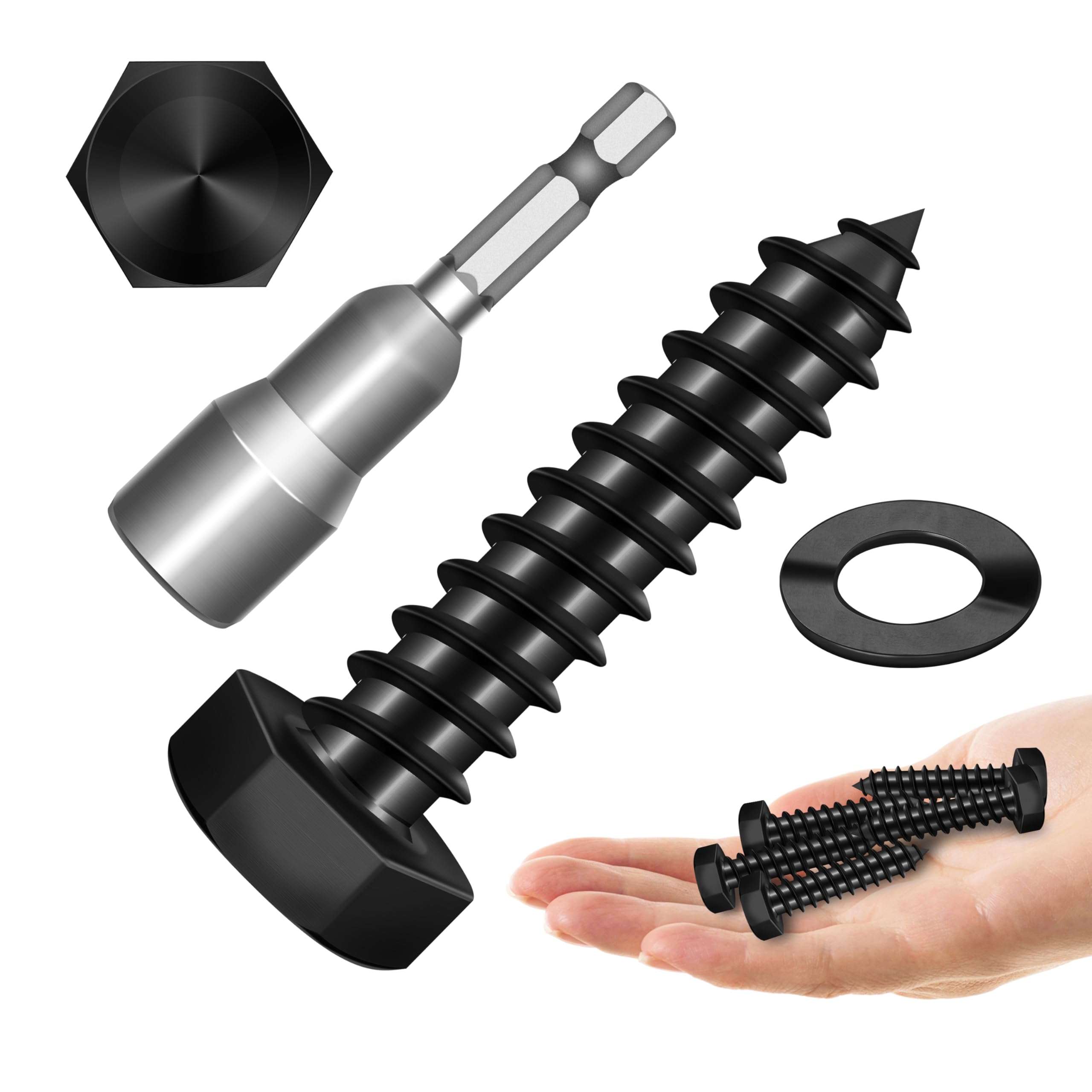 Stainless Steel Lag Screws - 20 Sets, Heavy Duty -18