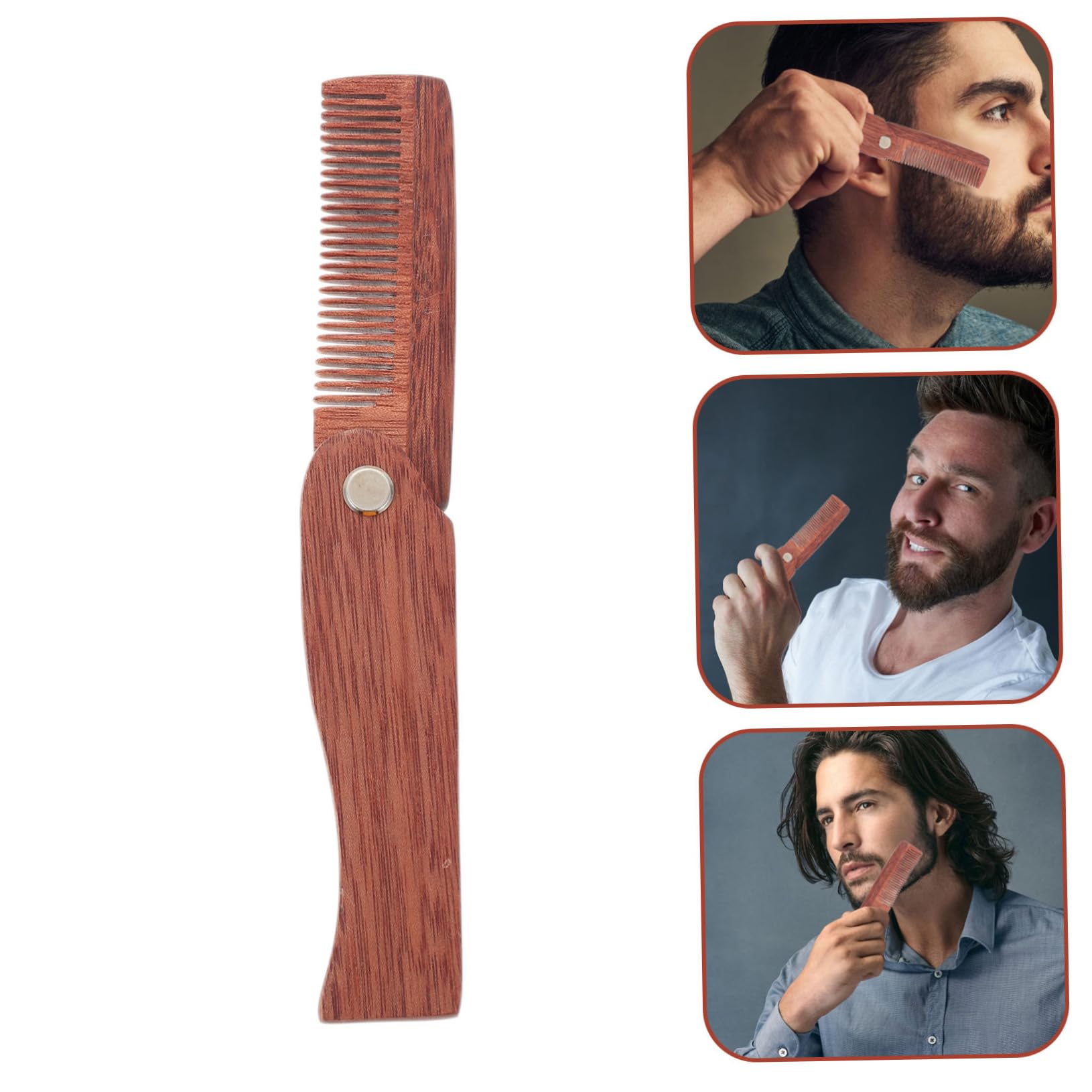 Beavorty 3piezas Peine De Madera Plegable Para y Cabello Accesorio Portátil De Peine De Bolsillo Para Estilizar y Limpiar El Cabello Herramienta Multifuncional Para Hombres