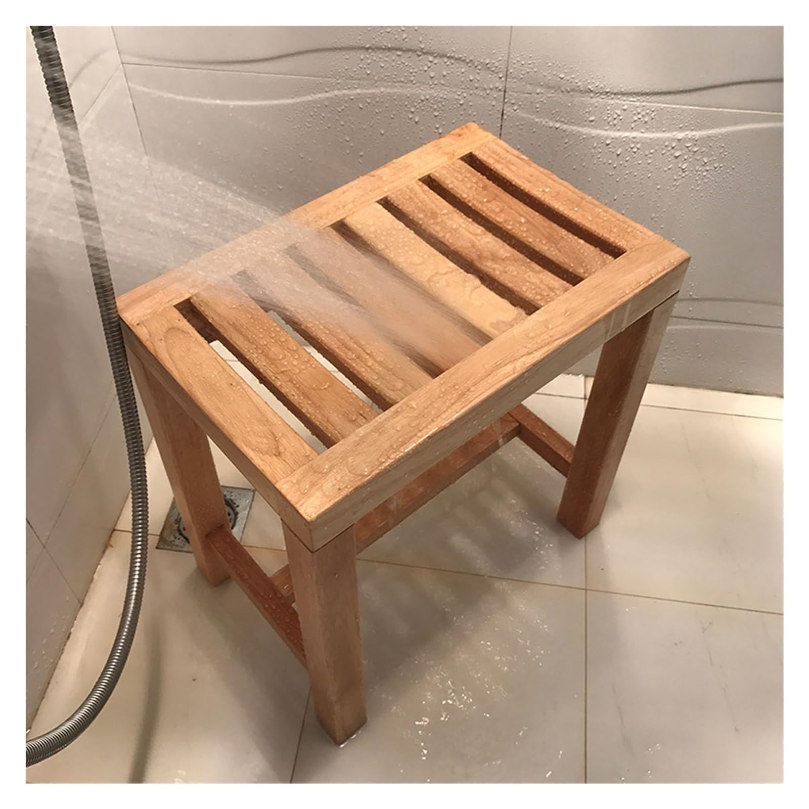 Banco De Ducha De Teca De Lujo,Asientos De Ducha Impermeables De Madera Asiento De Baño De Ducha Silla De Madera Pequeña Taburete De Medicina para Ancianos Soporte De Baño para Ancianas Embarazadas