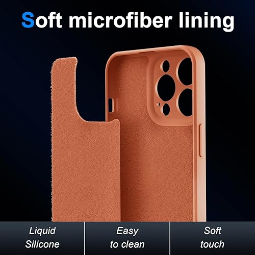 Miniatura 5 de Funda para iPhone 13 Pro, silicona líquida de alta calidad sedosa al tacto, protección de la cámara, forro de microfibra suave antiarañazos, funda