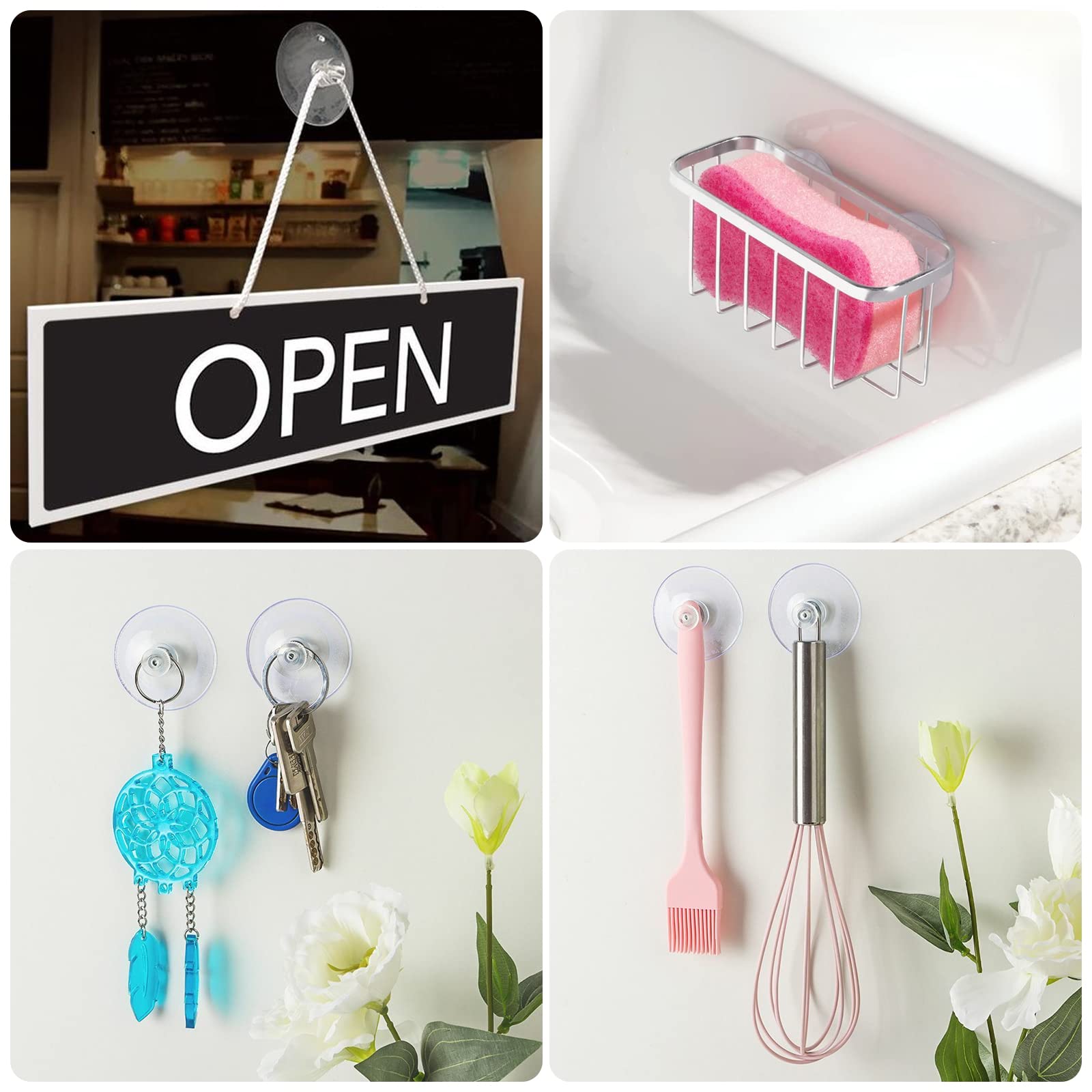 20 Ventose Filettate Trasparenti Ø 40 Mm M5 - Per Vetro, Auto E Decorazioni Senza Forare - Portata 1 Kg Ciascuna - Foto 6