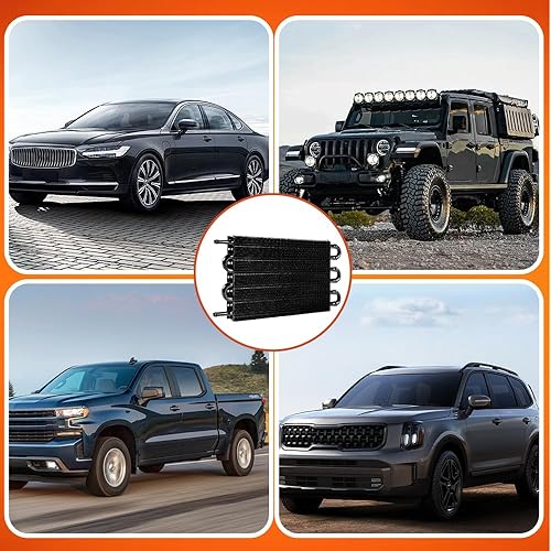 Vista 49 de BARTOO Kit universal de enfriador de aceite de transmisión de 5/16 pulgadas, kit de enfriador de aceite de aleta y tubo de 6 pasos de aleación