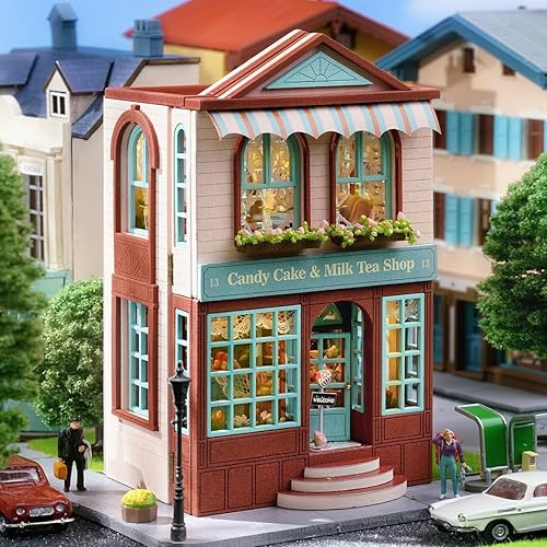 Miniatura 9 de Kit de casa en miniatura de bricolaje, kit de casa de muñecas de madera CUTEROOM kit de fabricación de casa con muebles, kit de casa de muñecas de