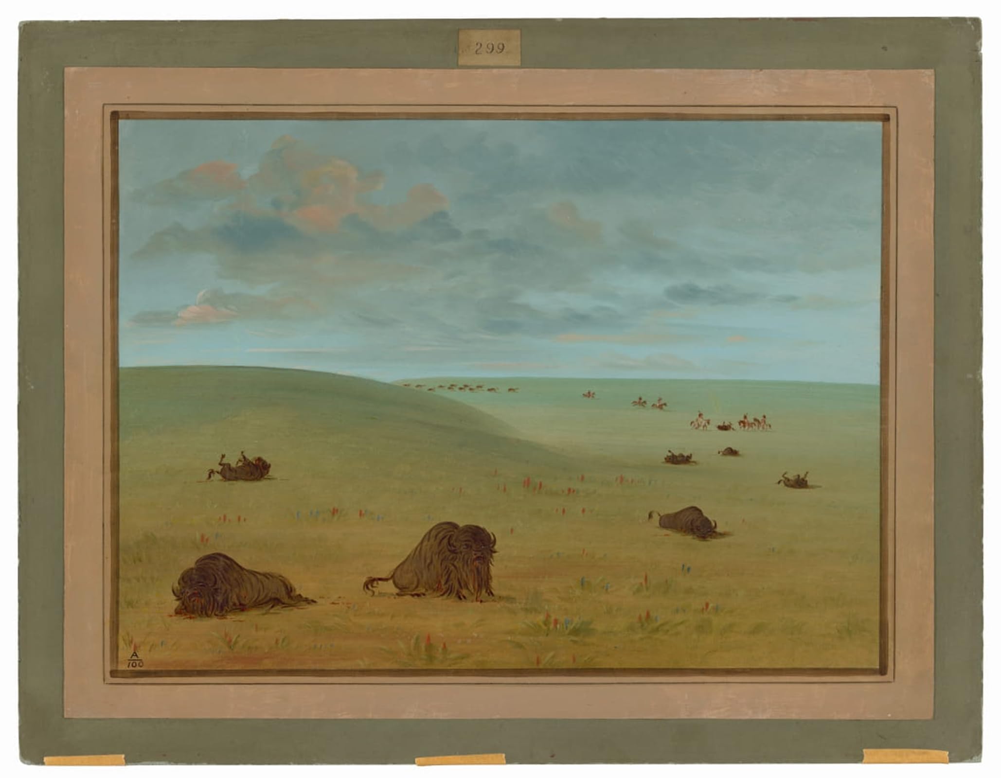 SERENDIPITP Vintage Picture Print on Canvas Wall Art Poster After the Animal Sioux by George Catlin Artwork Print Poster for Wall Decor 60x90cm