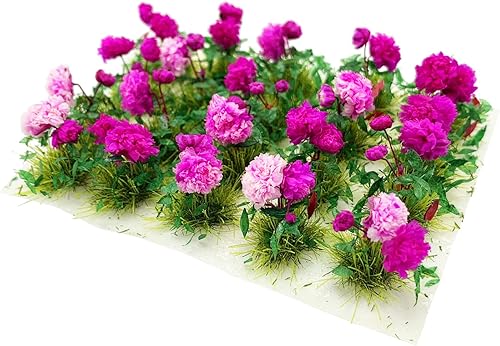 Miniatura 2 de 20 mechones de flores en miniatura para mini casa de muñecas, jardín de hadas, ferrocarril, escenario estático simulado, modelo de micro paisaje