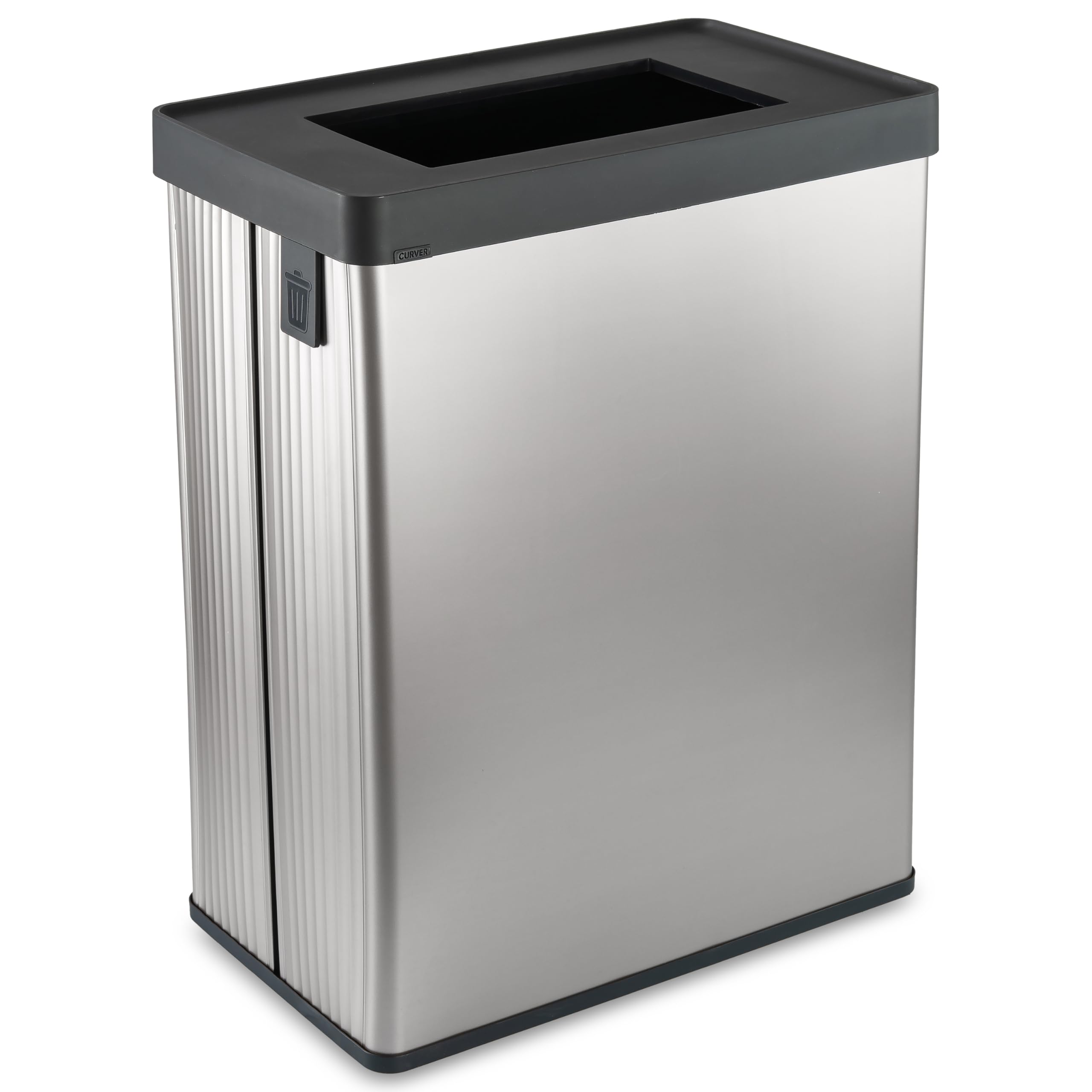 Curver Pearl Silver Verto 54L Recycling Bin, Dual Compartments, Recycling Lid, Easy Sorting, Sleek Design,