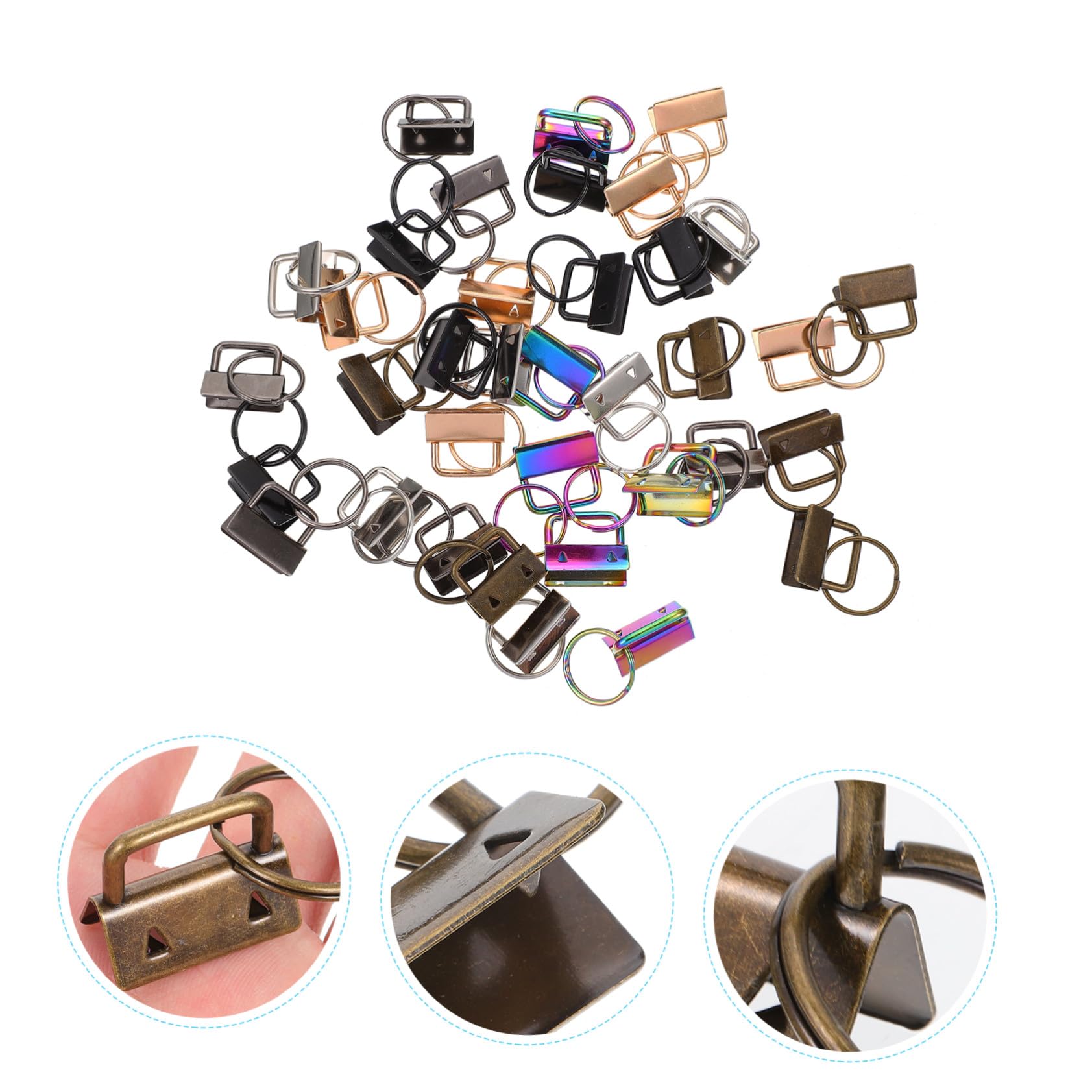 36 Piezas de Cierres de Cierre de Correa y Clips Extremos Correas Bolsas de Metal para Manualidades y Artes Dimensiones de 2.50X1.20X2.20Cm