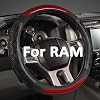 GIANT PANDA Car Steering Wheel Cover for RAM 1500 2500 3500, Compatible with Dodge RAM 15.5-16 inches - Black