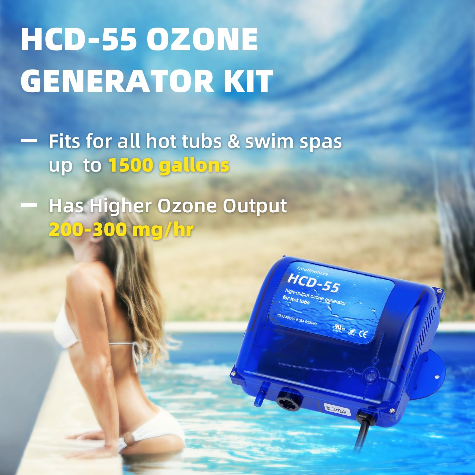 Amazon.co.jp: EcoPooluxe HCD-55 スパオゾン発生器キット 高出力
