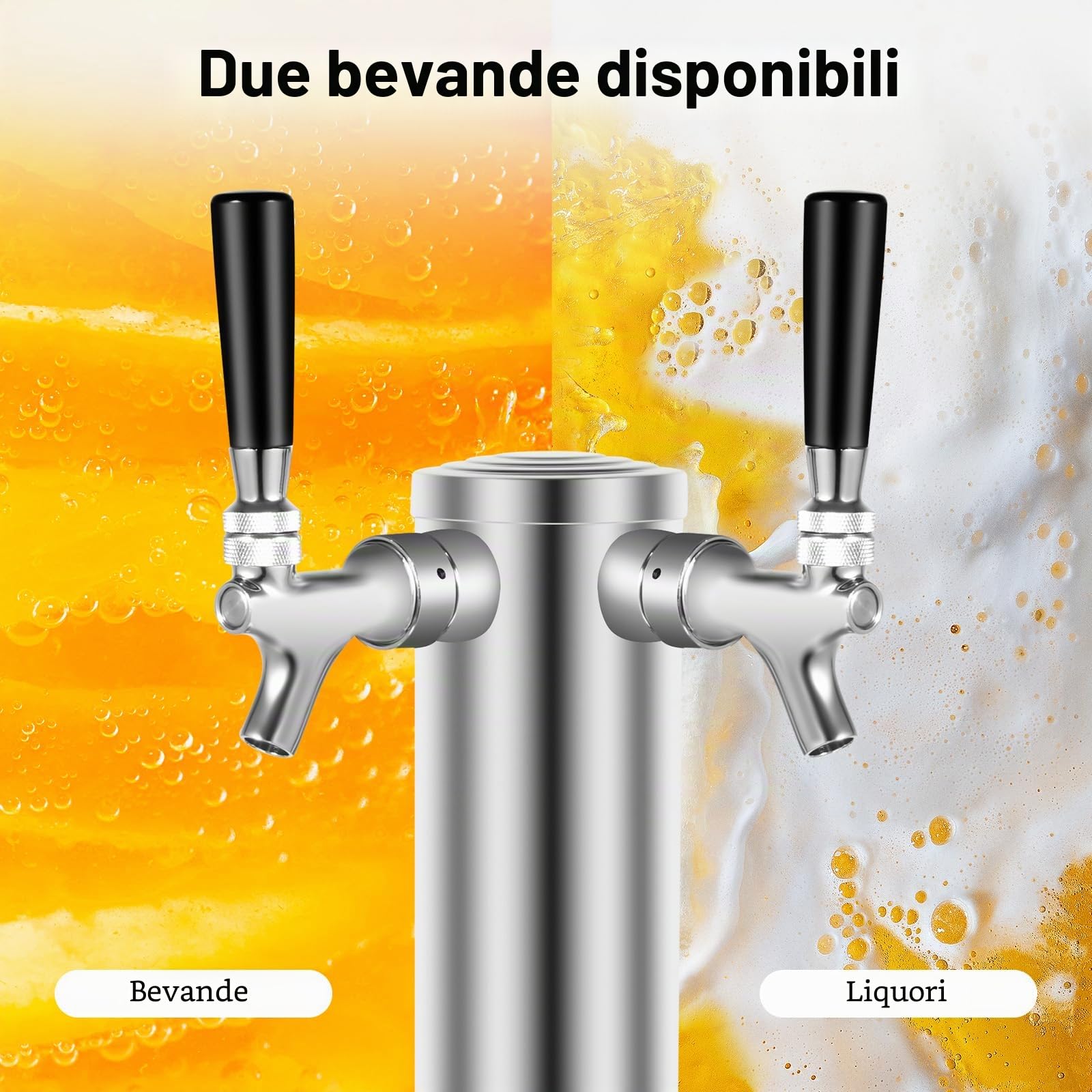 Impianto di spillatura per birra con doppio tocco, in acciaio inox, con vassoio antigoccia rimovibile, per bar, appartamenti, ristoranti, caffetterie, ecc