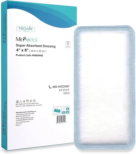 Vista 10 de MedVance Apósito súper absorbente, almohadillas no adhesivas para el cuidado de heridas, úlceras por presión y quemaduras de 1º/2º grado, absorción