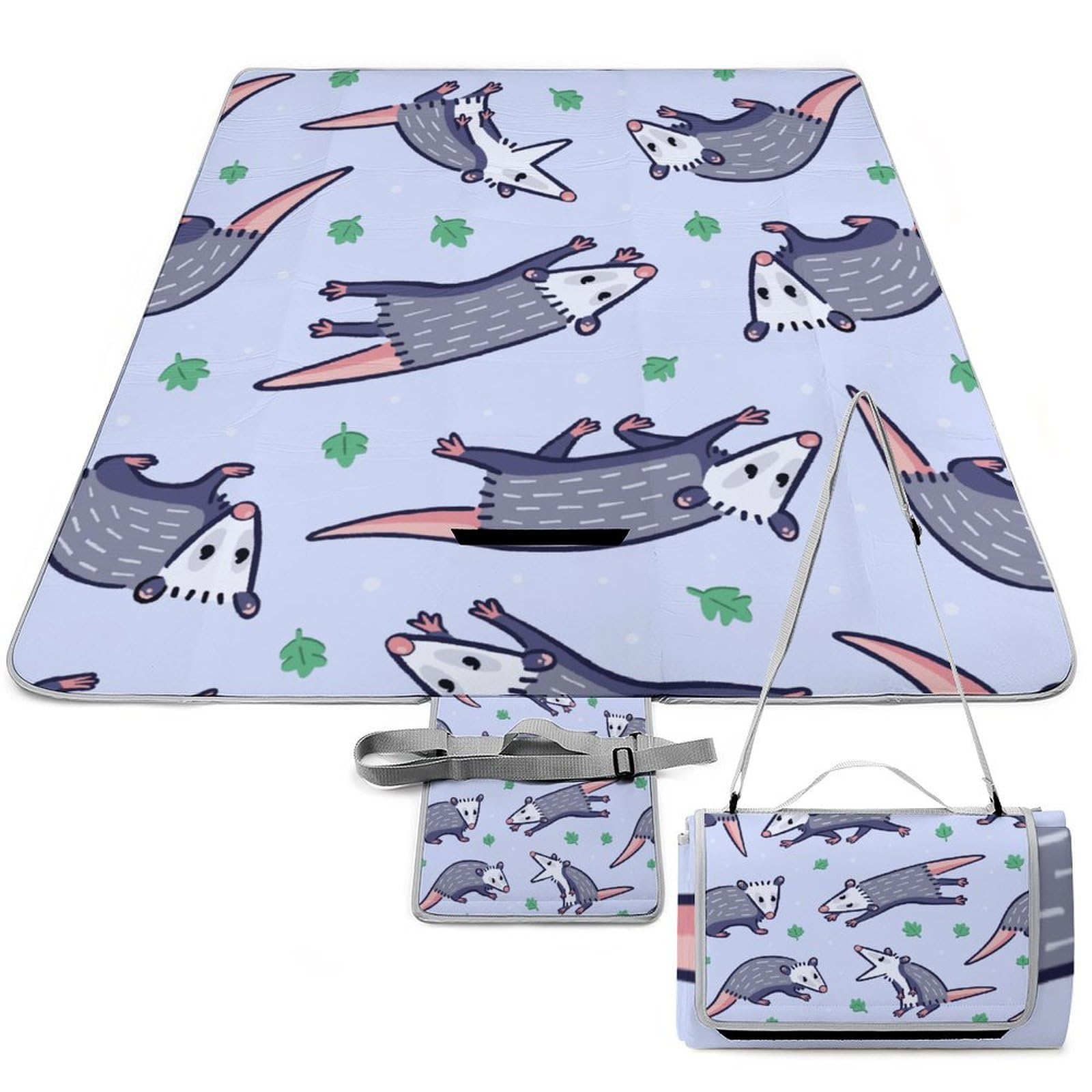 Tapis de camping imperméable et résistant à la chaleur Opossum 148x148 cm avec poignée