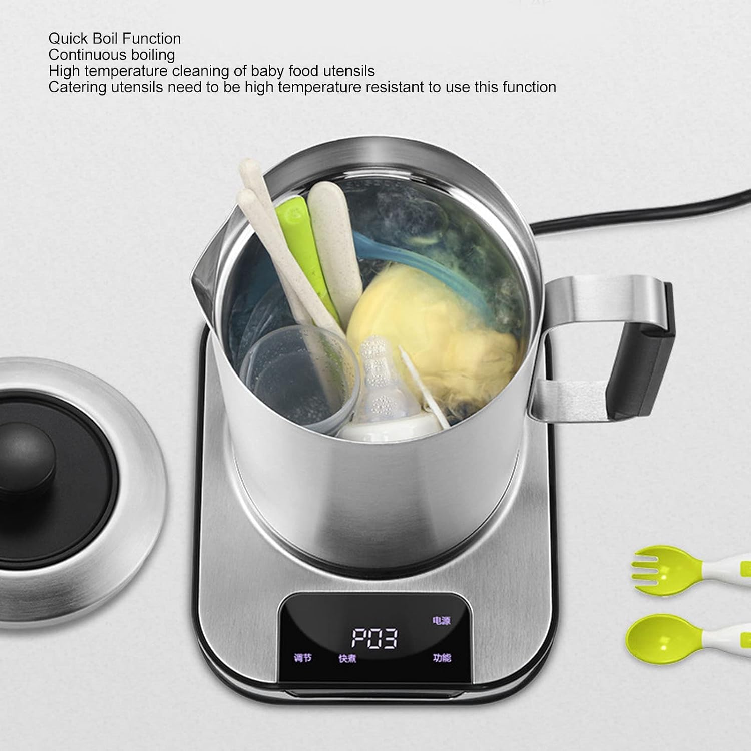 1L Electric Tea Kettle, Hot Water Boiler, Stainless Steel Auto Tea Maker, 120V Multi Functional Electric Kettle for Tea Milk Coffee