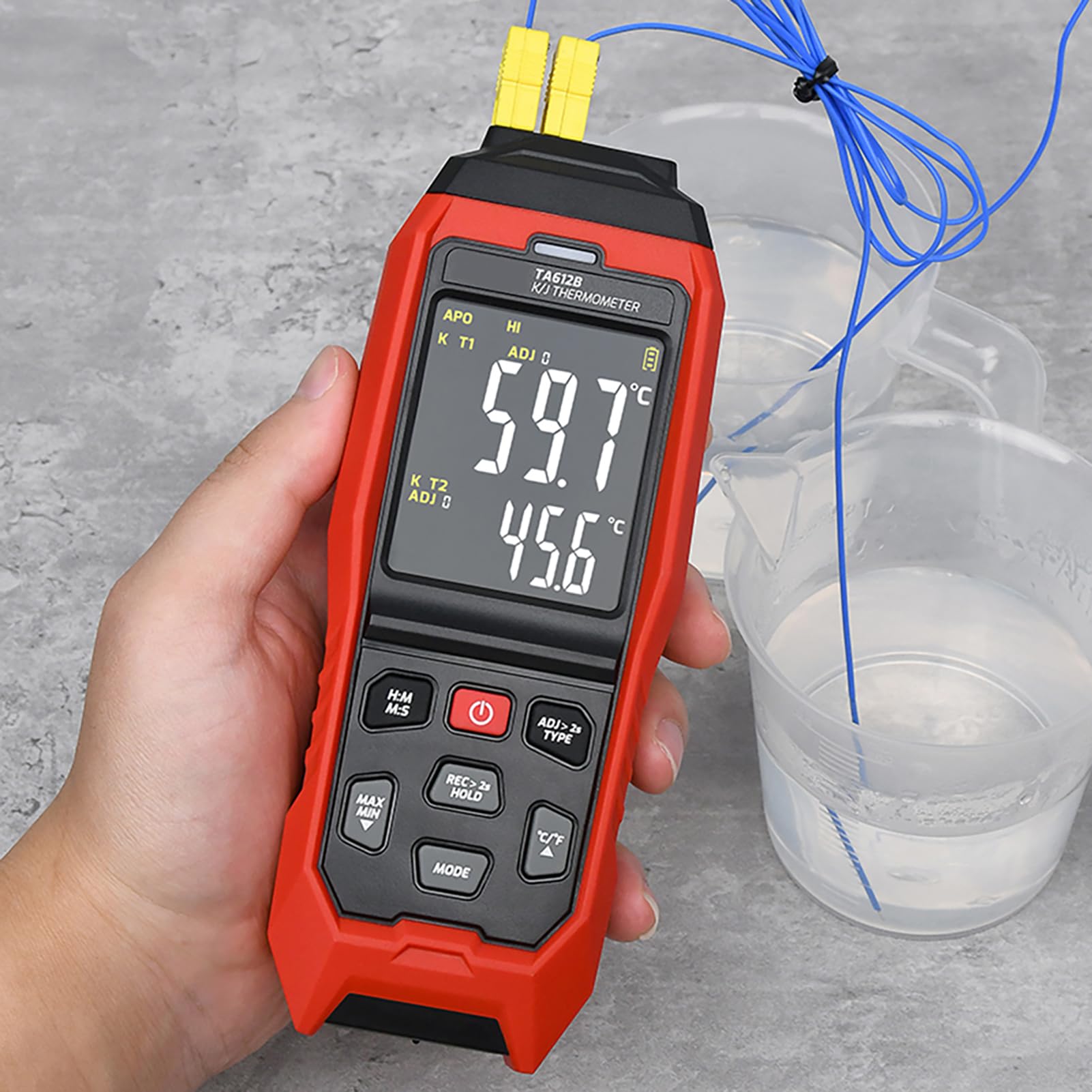 Hochpräzises Digitales K/J-Thermoelement-Thermometer mit Datenspeicher – Perfekt für Labor- und Industrieumgebungen (TA612B)