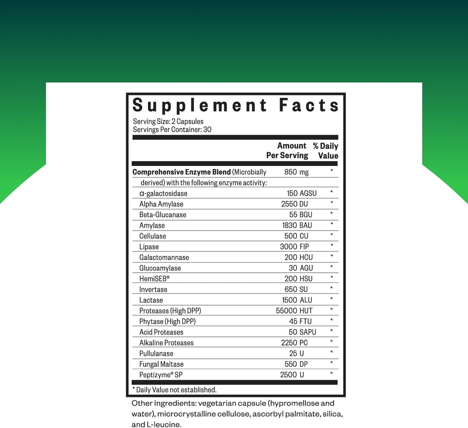 Seeking Health Digestive Enzymes- Enzymes for Protein, carbohydrates, fats, Lactose, and starches to Support Healthy Digestion- 60 Capsules - Image 2