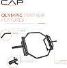 CAP Barbell Olympic Trap Bar, Hex Bar, Shrug Bar, Deadlift Bar, Black