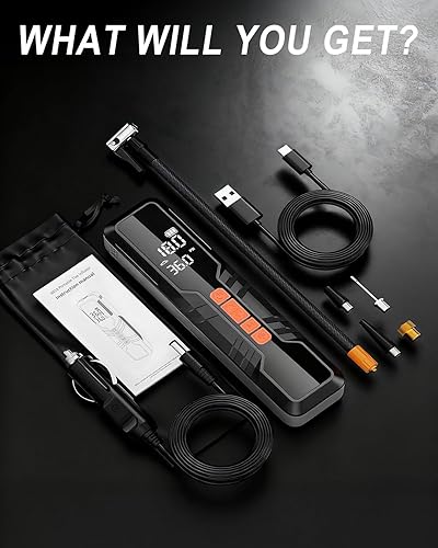 Miniatura 7 de Inflador de neumáticos, compresor de aire portátil, bomba de aire 6X para neumáticos de automóvil, inflador de neumáticos portátil de 150 PSI y 5400