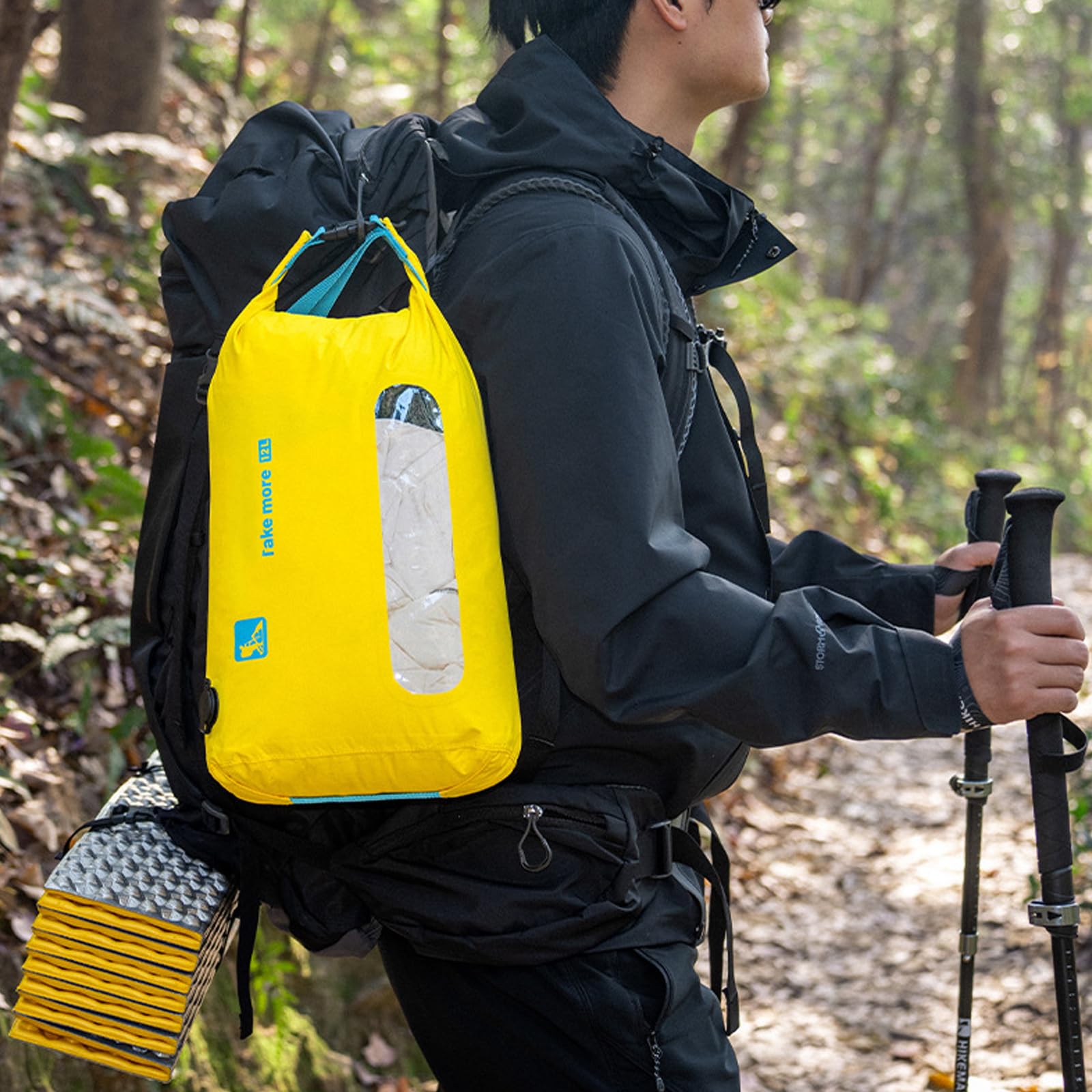 Sac de rangement sous vide de grande capacité 12 L/24 L avec fenêtre transparente facile à identifier - Convient pour la randonnée, les voyages - Sac de compactage sous vide