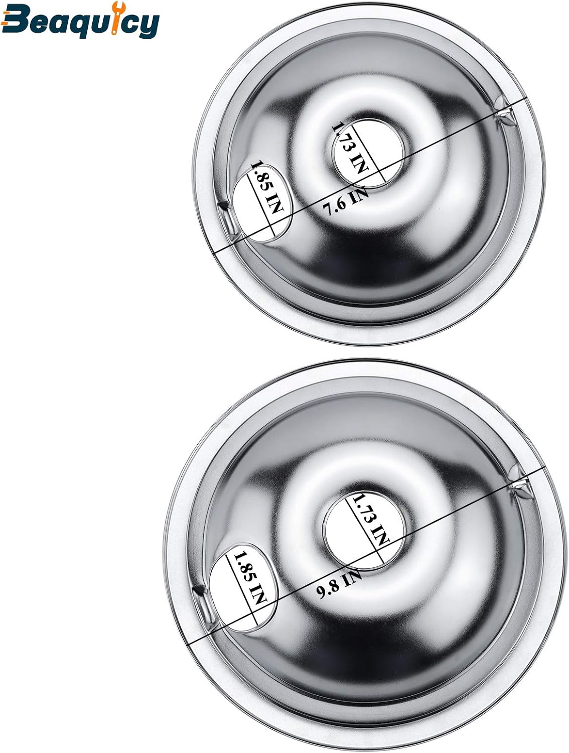 Beaquicy WB31T10010 and WB31T10011 Chrome Drip Pans with ERS30M1 WB30M1 Electric Stove Burner by Beaquicy