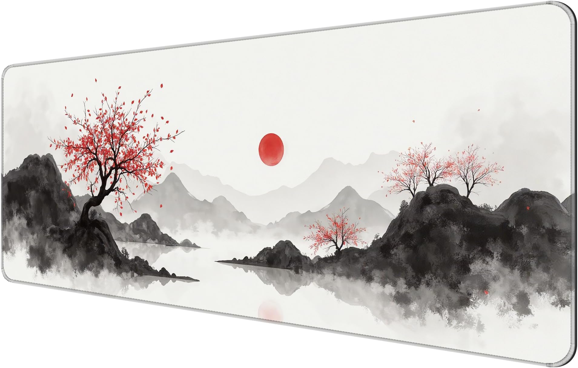 Dynippy Thin Extended Gaming Mouse Pad （31.5 * 11.8 * 0.08 inch） with Stitched Edges Large Mousepad Long XXL Keyboard and Mouse pad Desk Mat for Gaming Office & Home - Artistic Painting
