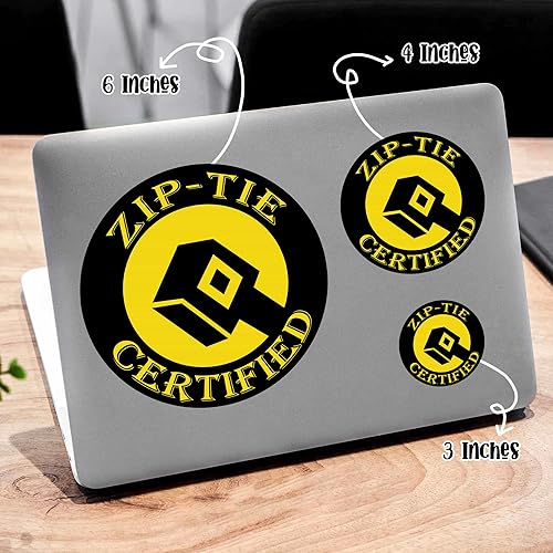 Miniatura 3 de Calcomanías certificadas con lazo de cremallera, diseño divertido para casco duro, electricista, calcomanías rojas, vinilo impermeable para botella