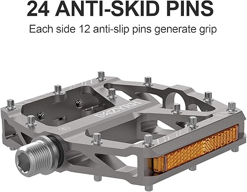 Miniatura 7 de MZYRH Pedales de bicicleta de montaña, pedales MTB, 916 pulgadas, antideslizantes, ligeros, de aleación de aluminio, pedales de bicicleta para