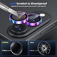 Vista 39 de WSKEN for Samsung Galaxy S24 Ultra Camera Lens Protector, Ultra Thin Scratch Resistant 9H Tempered Glass with Aluminum Metal Circle Camera Screen