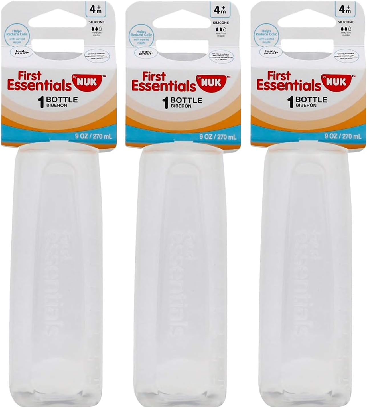 Amazon.com : First Essentials by NUK Clear View Baby Bottle, 5 oz, 3 ...