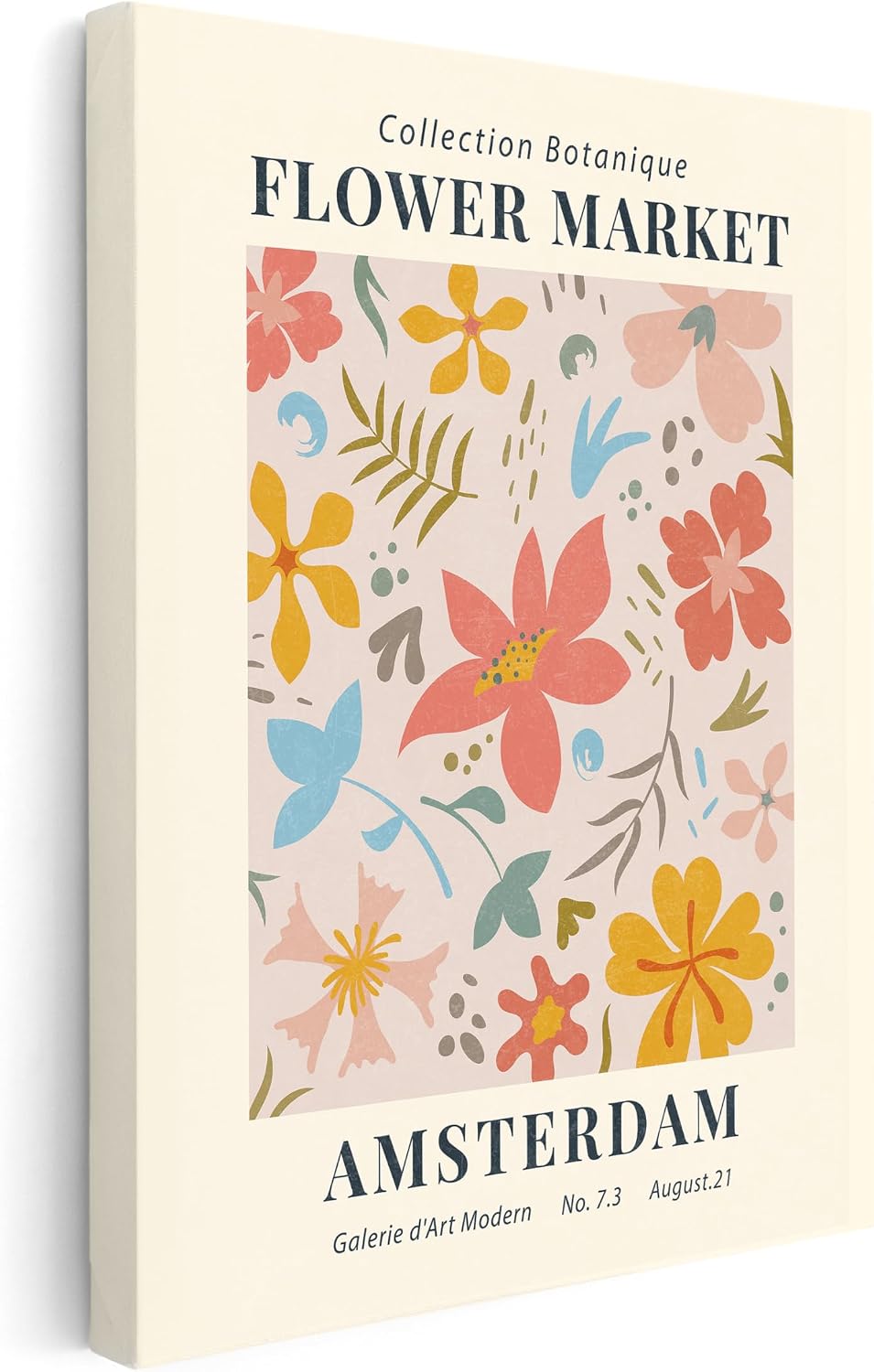 Poster Master Flower Market Canvas - Retro Amsterdam Print - Floral Wall Art - Gift for Men, Women & Florist - Aesthetic Decor for Kitchen or Flower Shop - 8x10 STRETCHED Canvas