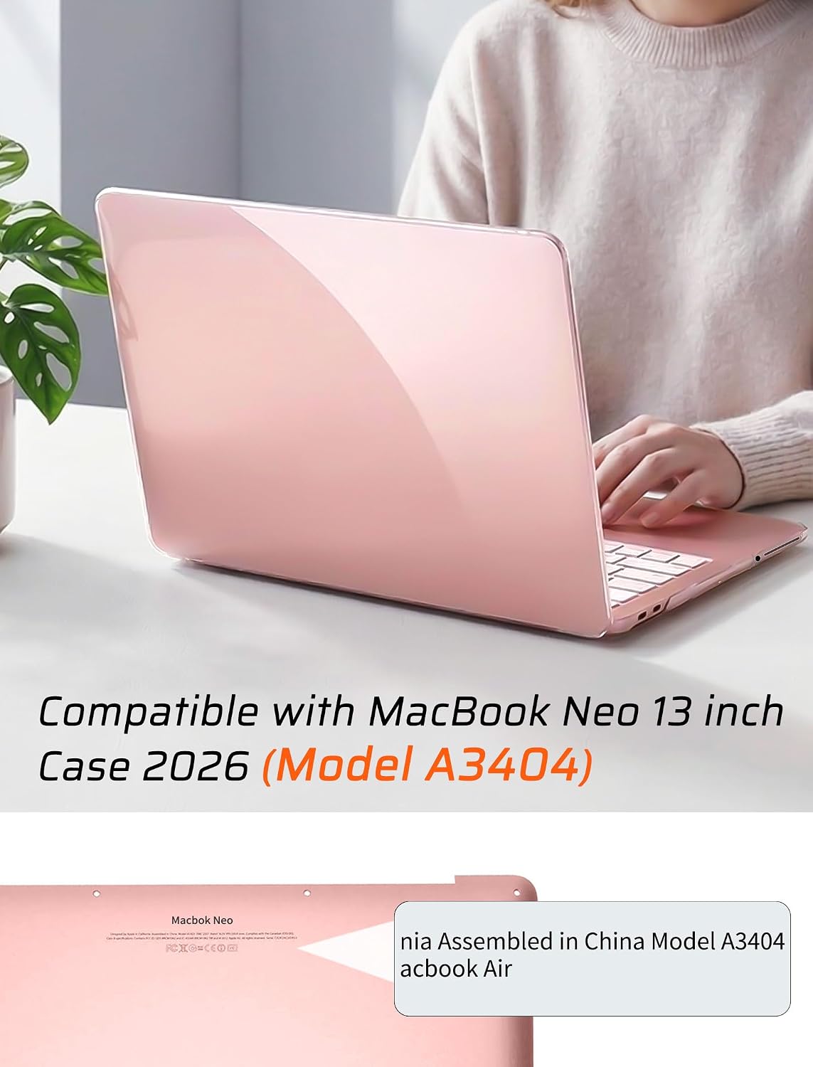Seorsok Compatible with MacBook Neo 13 inch Case 2026 Release Model A3404 with A18 Pro Chip,Ultra-Slim High Clarity Plastic Hard Shell Case with Keyboard Cover, Anti-Fingerprints,Crystal Clear