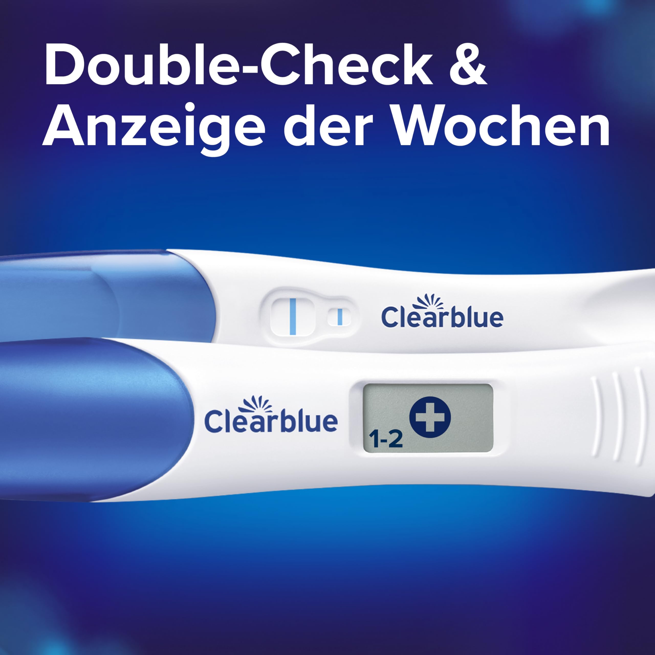 Clearblue Schwangerschaftstest Frühe Erkennung Double-Check & Anzeige der Wochen Kombipack, Ergebnisse 6 Tage früher & Test mit Anzeige der Wochen, 2 Tests (1 digital, 1 visuell)