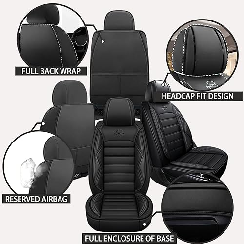 Miniatura 4 de Fundas de asiento de automóvil de 5 asientos para Ford F-150 2003-2024, juego completo de fundas de asiento de cuero, cojín impermeable de alta